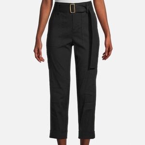 Vince black linen blend ankle trouser- size medium